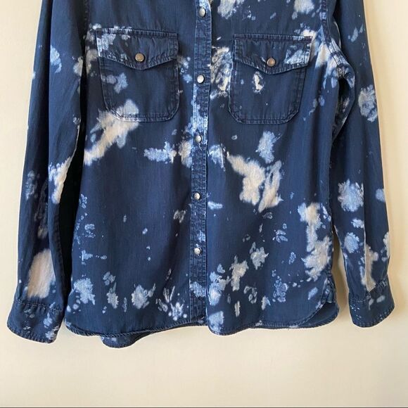 Current Elliott-Acid Washed Dark Wash Denim Button Down (Size:3) - Picture 5 of 10